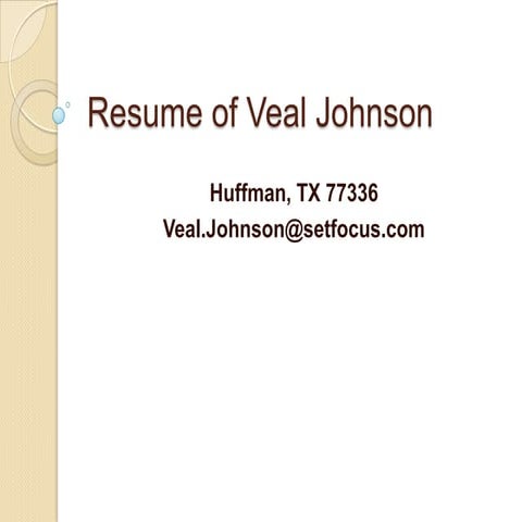 Resume Of Veal Johnson