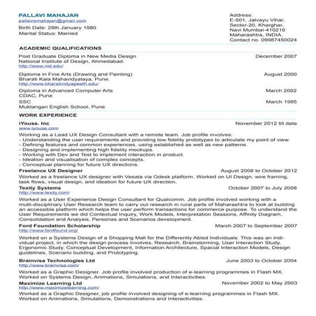 Resume pallavi mahajan | PDF