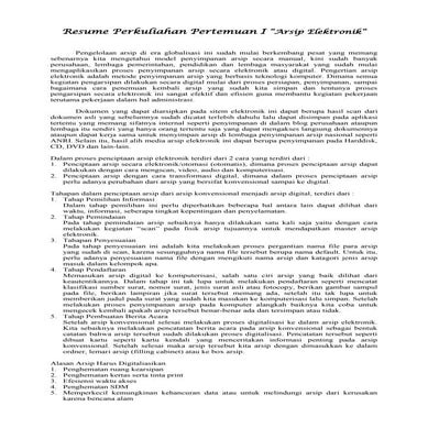 Resume Arsip Elektronik Pertemuan I by Ahmad Farhan