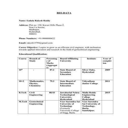 Resume rakesh latest