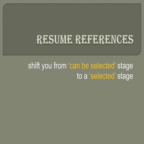 Resume References 