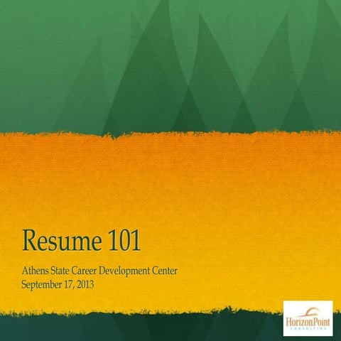 Resumes 101 Athens State University