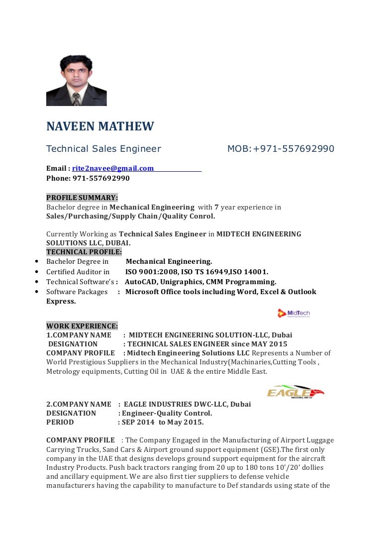 Sales engineer instrumentation resume