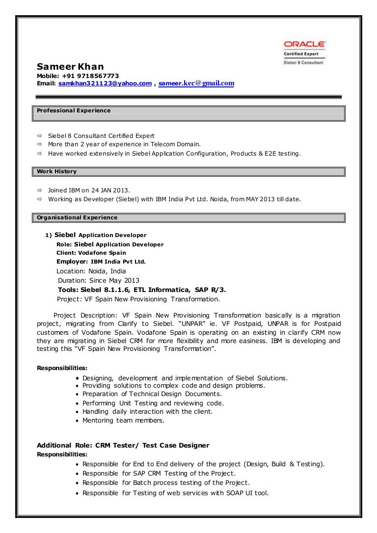 Resume Sameer Khan