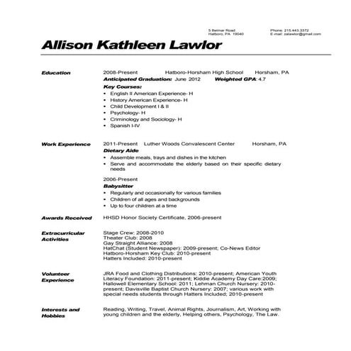 Resume sample