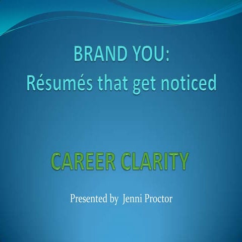 Resumes and personal branding