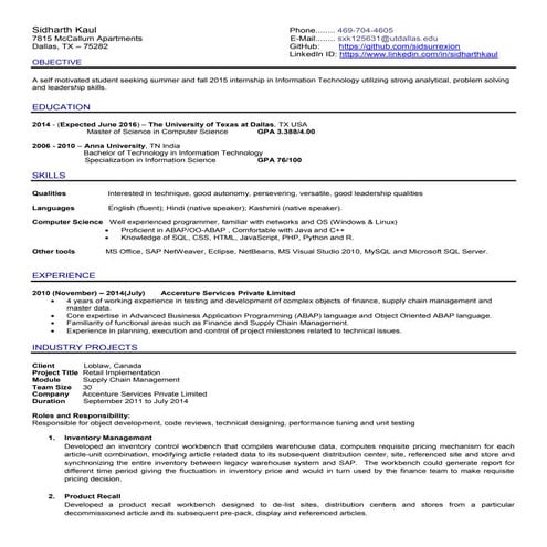 Resume sidharth kaul_four