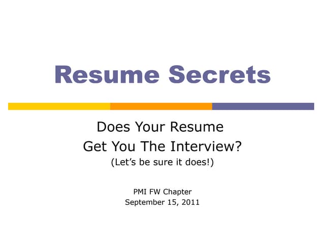 Resume Skills 101
