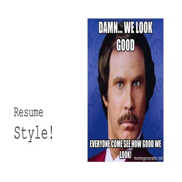 Resume styling slides