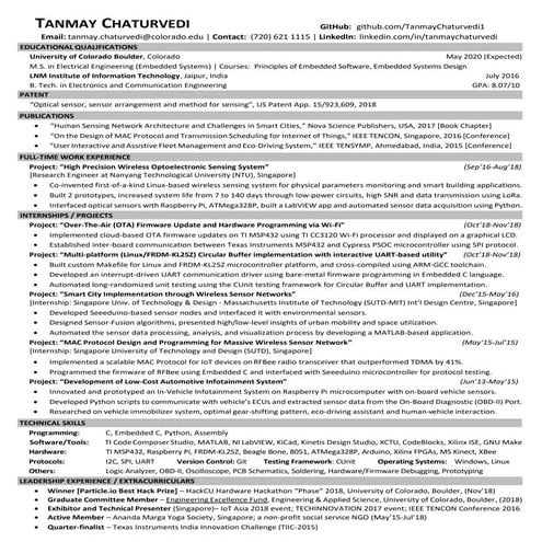 Resume Tanmay Chaturvedi [Dec'18]