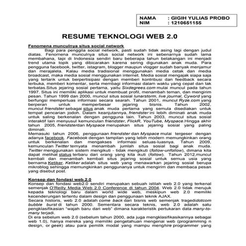 Resume teknologi web 2.o
