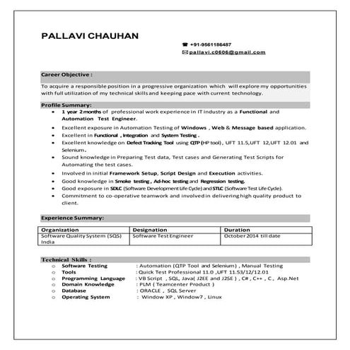 Pallavi_Chauhan_TestEngineer