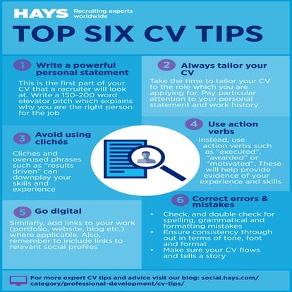 6 top tips for updating your CV