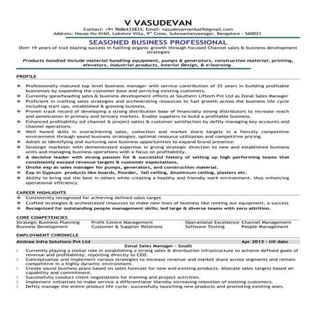 Resume vasudevan