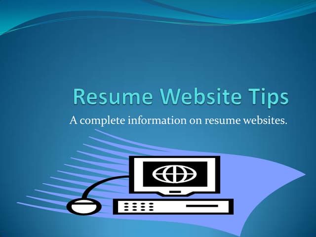 Resume website tips