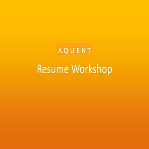 Aquent - Resume Workshop