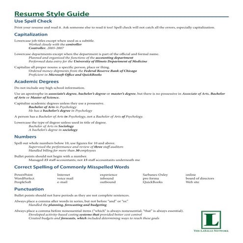 Resume Workshop Handout Packet