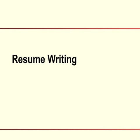 Resume writing
