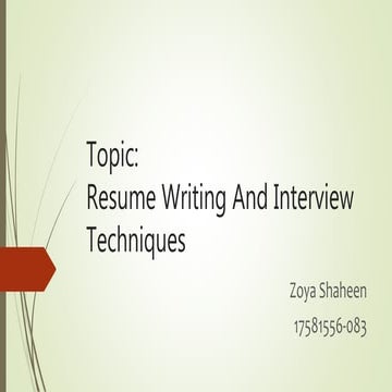Resume writing and interview techniques (1)