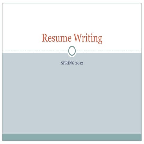 How To Write a Resume