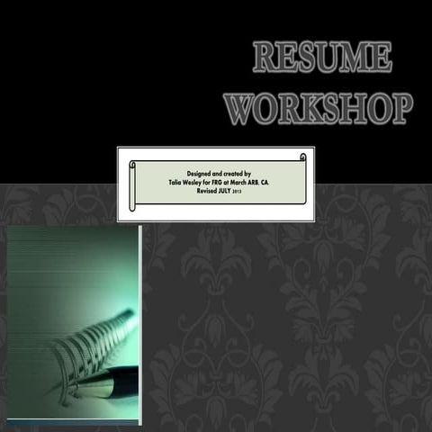 Resume writing workshop final-military