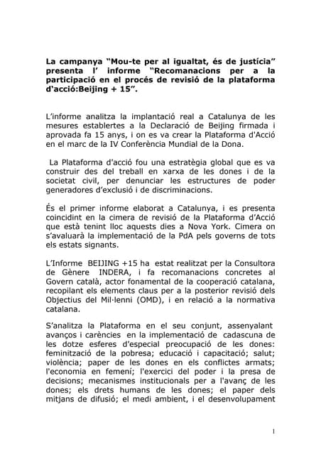 Resum Informe Beijing + 15