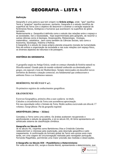 Resumo - Introduçao a Geografia