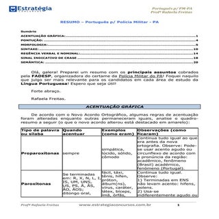 RESUMO – Português p/ Polícia Milit...