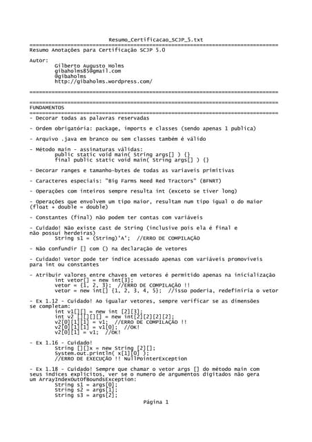 Resumo Anotacoes Certificacao SCJP 5
