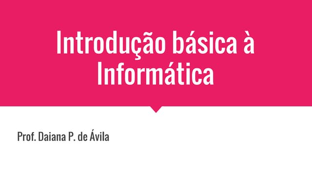Resumo básico de introdução à infor...