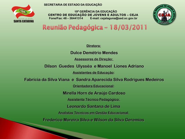 Resumo da reunião pedagógica