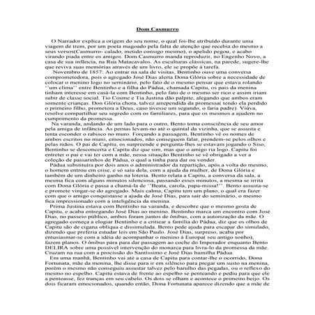 Resumão de dom casmurro