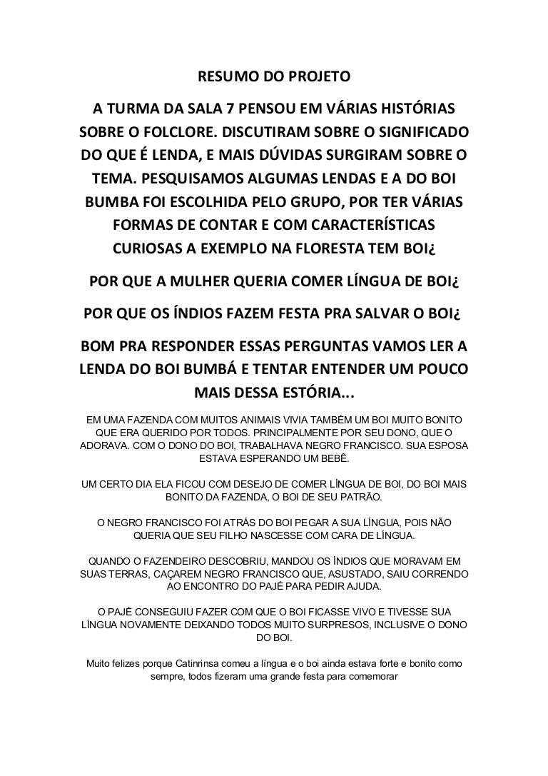 Resumo Do Projeto Boi Bumba 1