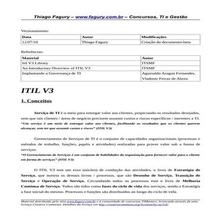 Resumo itil v3 para concursos