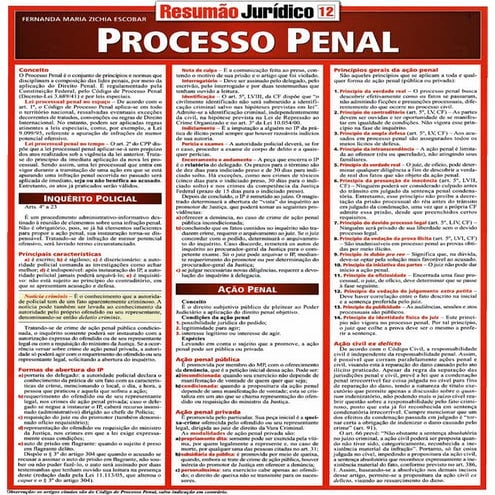 Resumão juridico   processo penal