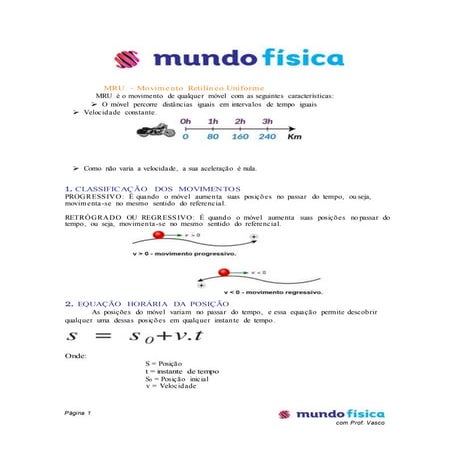 lista de exercícios de mru e mruv | PDF
