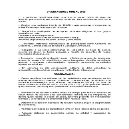 Resumrn Orient.Minsal 2009