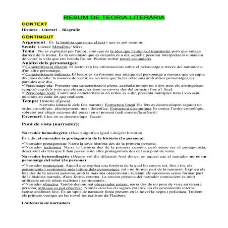 Resum de teoria literària