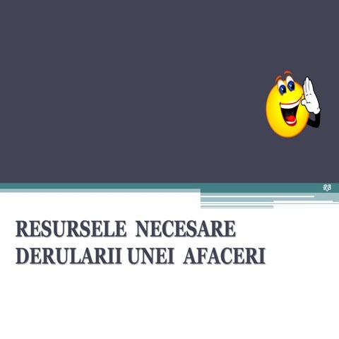 Resurse necesare derularii unei afaceri
