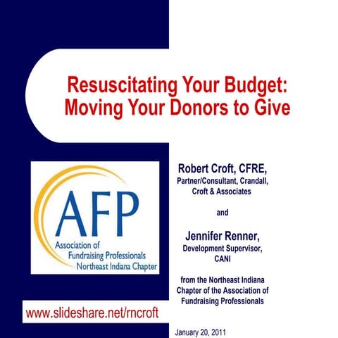 Resuscitating Your Budget: Moving Donors to Give