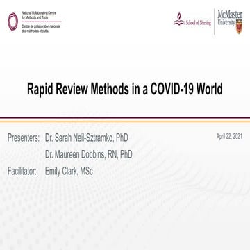 Rapid Review Methods in a COVID-19 World
