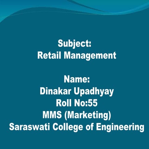 Retail Strategy  On Retail Strategies Presenatation