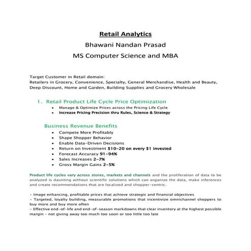 What we can do in Retail analytics by bhawani nandanprasad