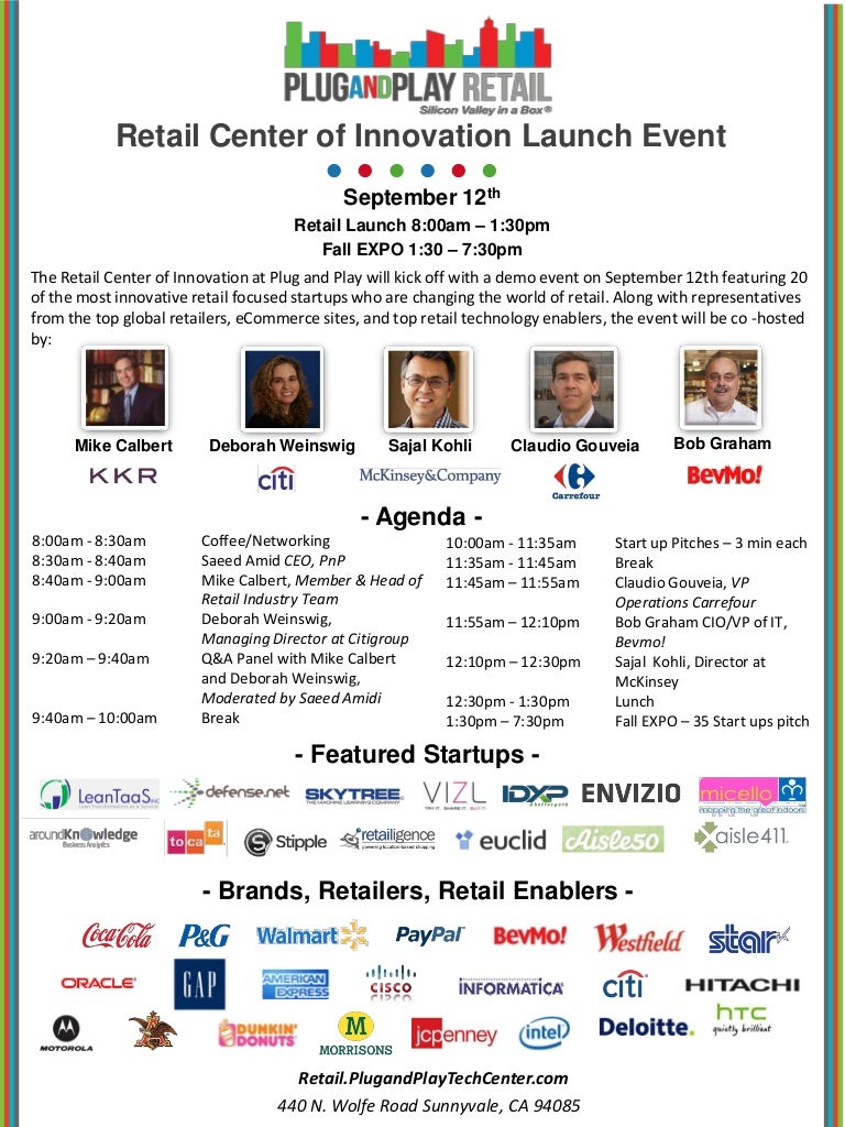 Retail event flyer and agenda