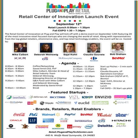 Retail event flyer and agenda