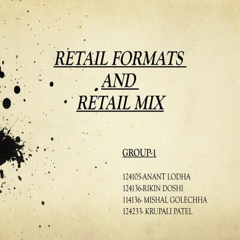 Retail formats and retail mix