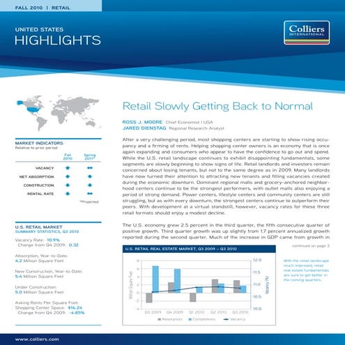 Colliers International: Retail Highlights Fall 2010
