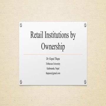 Retail institutions by ownership