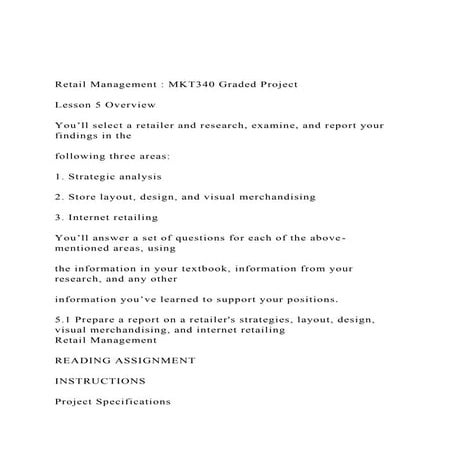 Retail Management MKT340 Graded ProjectLesson 5 Overview.docx