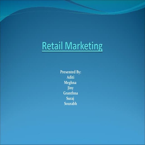 Retail marketing mix and planning
